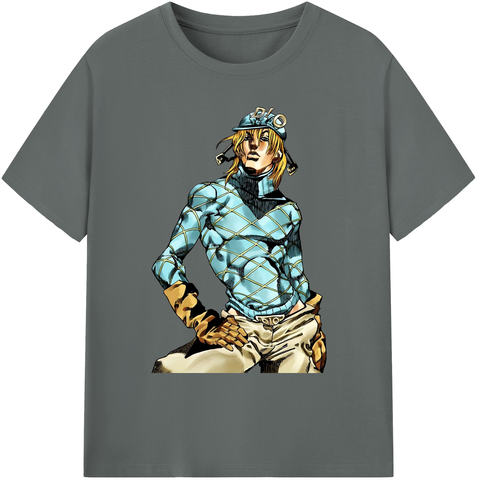 （画像用） ジョジョの奇妙な冒険 ディオ?ブランドー JoJo's Bizarre Adventure Dio Brando 綿100％ メンズ半袖Tシャツ｜肌触りやわらか＆通気性